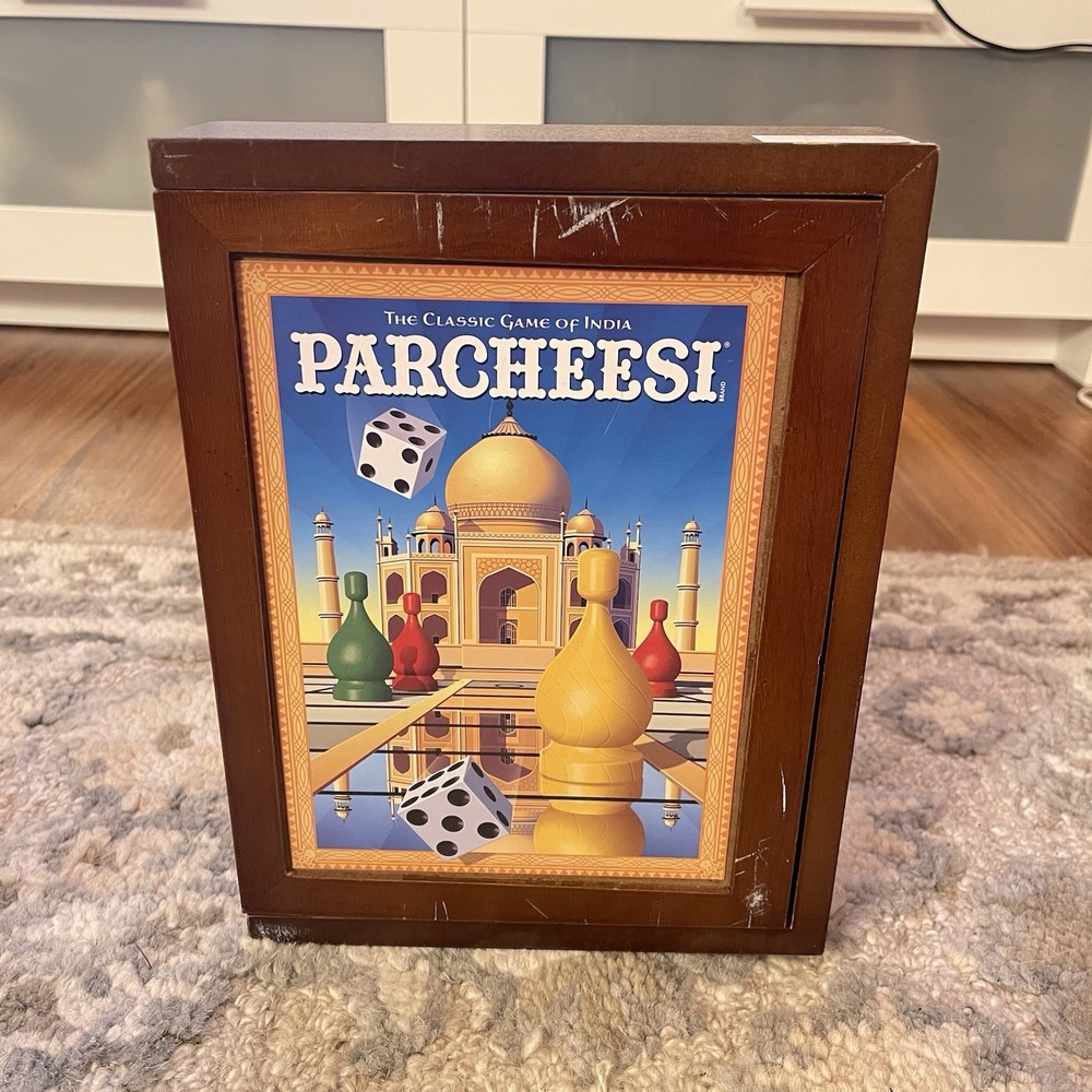 Parcheesi Vintage Game Collection Wooden Bookshelf Edition 2011, Complete